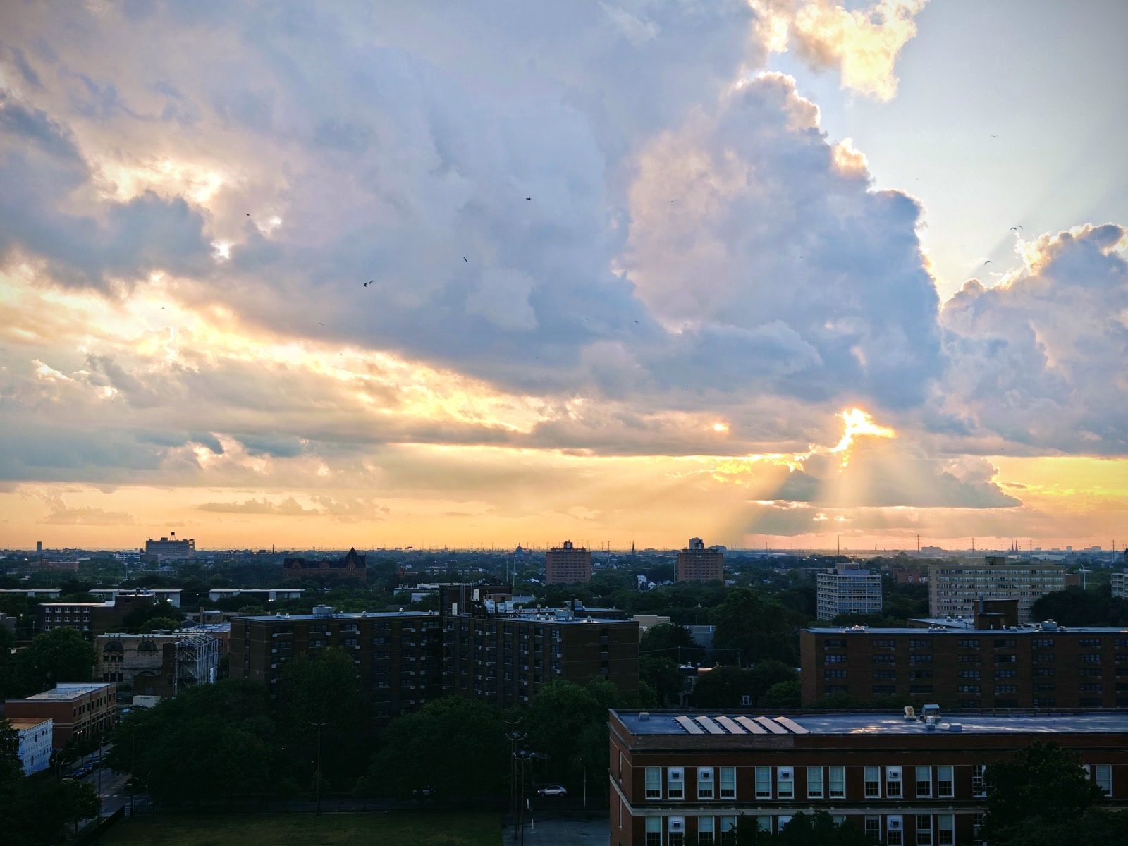 city skyline at dusk